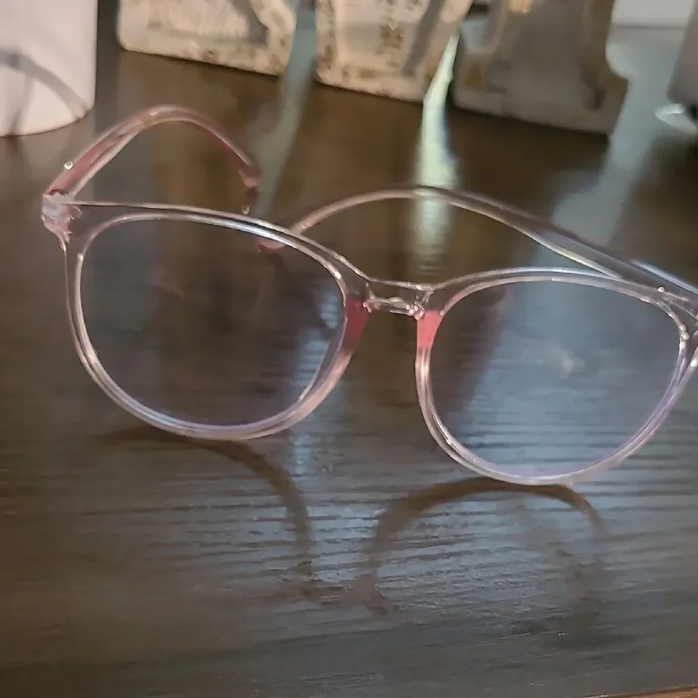♡♡♡ Plastic Rim Blue Light Transparent Pink Glasses